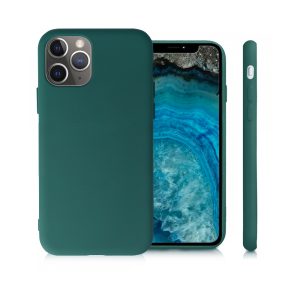 Husa Safe Flex compatibila cu iPhone 11 Pro Max, Comando Fonix, Design Slim flexibil, Interior captusit cu microfibra, Anti shock, Silicon moale, Textura cu finisaj mat/fin, Antiaderent, Verde inchis3