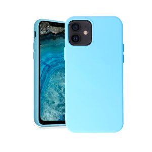 Husa Safe Flex compatibila cu iPhone 12, Comando Fonix, Design Slim flexibil, Interior captusit cu microfibra, Anti shock, Silicon moale, Textura cu finisaj mat/fin, Antiaderent, Albastru deschis2