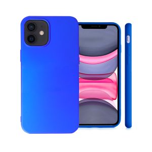 Husa Safe Flex compatibila cu iPhone 12 Mini, Comando Fonix, Design Slim flexibil, Interior captusit cu microfibra, Anti shock, Silicon moale, Textura cu finisaj mat/fin, Antiaderent, Albastru electric3