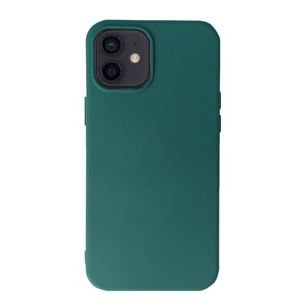 Husa Safe Flex compatibila cu iPhone 12 Mini, Comando Fonix, Design Slim flexibil, Interior captusit cu microfibra, Anti shock, Silicon moale, Textura cu finisaj mat/fin, Antiaderent, Verde inchis