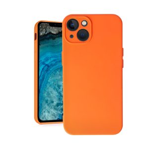 Husa Safe Flex compatibila cu iPhone 13, Comando Fonix, Design Slim flexibil, Interior captusit cu microfibra, Anti shock, Silicon moale, Textura cu finisaj mat/fin, Antiaderent, Portocaliu aprins2