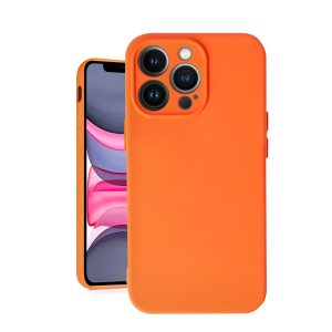 Husa Safe Flex compatibila cu iPhone 13 Pro, Comando Fonix, Design Slim flexibil, Interior captusit cu microfibra, Anti shock, Silicon moale, Textura cu finisaj mat/fin, Antiaderent, Portocaliu aprins2