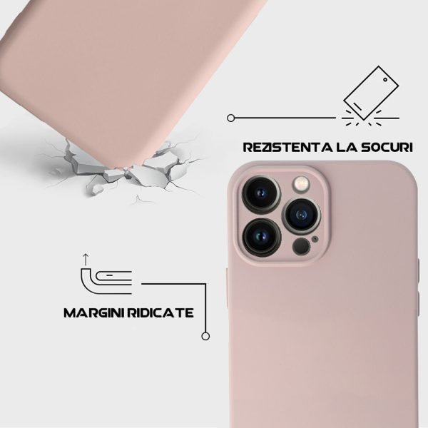 Husa Safe Flex compatibila cu iPhone 13 Pro Max, Comando Fonix, Design Slim flexibil, Interior captusit cu microfibra, Anti shock, Silicon moale, Textura cu finisaj mat/fin, Antiaderent, Crem4