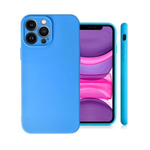 Husa Safe Flex compatibila cu iPhone 13 Pro Max, Comando Fonix, Design Slim flexibil, Interior captusit cu microfibra, Anti shock, Silicon moale, Textura cu finisaj mat/fin, Antiaderent, Albastru safir3