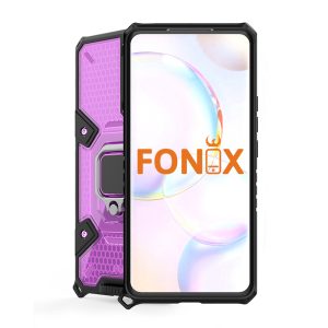 Husa compatibila cu Samsung Galaxy A52, Hex Armor, Hybrid Ring Holder, Suport auto, Stand, Gonia Design, Airpocket-uri incorporate, Armura cu protectie la standarde militare, Roz