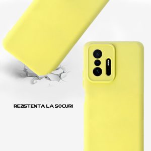 Husa Safe Flex compatibila cu Xiaomi 11T Pro, Comando Fonix, Design Slim flexibil, Interior captusit cu microfibra, Anti shock, Silicon moale, Textura cu finisaj mat/fin, Antiaderent, Galben3