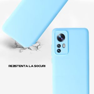 Husa Safe Flex compatibila cu Xiaomi 12 / 12X, Comando Fonix, Design Slim flexibil, Interior captusit cu microfibra, Anti shock, Silicon moale, Textura cu finisaj mat/fin, Antiaderent, Albastru deschis3