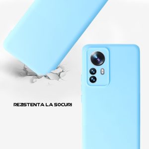 Husa Safe Flex compatibila cu Xiaomi 12 Pro, Comando Fonix, Design Slim flexibil, Interior captusit cu microfibra, Anti shock, Silicon moale, Textura cu finisaj mat/fin, Antiaderent, Albastru deschis3