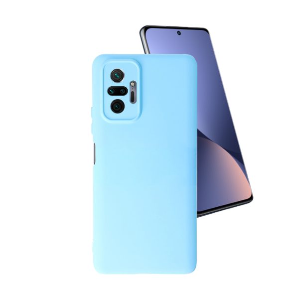 Husa Safe Flex compatibila cu Xiaomi Redmi Note 10 Pro 4G, Comando Fonix, Design Slim flexibil, Interior captusit cu microfibra, Anti shock, Silicon moale, Textura cu finisaj mat/fin, Antiaderent, Albastru deschis2