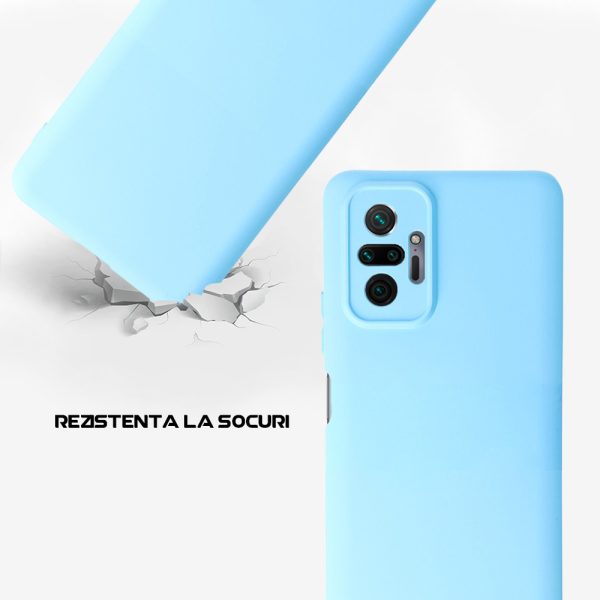 Husa Safe Flex compatibila cu Xiaomi Redmi Note 10 Pro 4G, Comando Fonix, Design Slim flexibil, Interior captusit cu microfibra, Anti shock, Silicon moale, Textura cu finisaj mat/fin, Antiaderent, Albastru deschis3