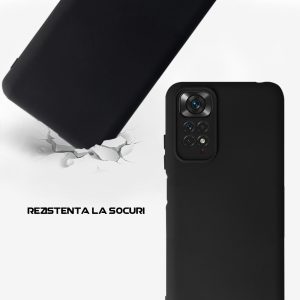 Husa Safe Flex compatibila cu Xiaomi Redmi Note 11/ 11S, Comando Fonix, Design Slim flexibil, Interior captusit cu microfibra, Anti shock, Silicon moale, Textura cu finisaj mat/fin, Antiaderent, Negru3