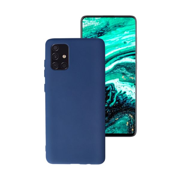 Husa Safe Flex compatibila cu Samsung Galaxy A71, Comando Fonix, Design Slim flexibil, Interior captusit cu microfibra, Anti shock, Silicon moale, Textura cu finisaj mat/fin, Antiaderent, Albastru2