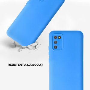 Husa Safe Flex compatibila cu Samsung Galaxy A02S/ M02S, Comando Fonix, Design Slim flexibil, Interior captusit cu microfibra, Anti shock, Silicon moale, Textura cu finisaj mat/fin, Antiaderent, Albastru safir3