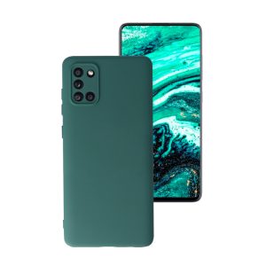 Husa Safe Flex compatibila cu Samsung Galaxy A31, Comando Fonix, Design Slim flexibil, Interior captusit cu microfibra, Anti shock, Silicon moale, Textura cu finisaj mat/fin, Antiaderent, Verde inchis2