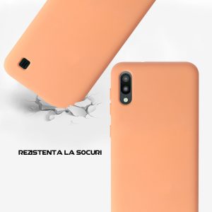 Husa Safe Flex compatibila cu Samsung Galaxy A10/ M10, Comando Fonix, Design Slim flexibil, Interior captusit cu microfibra, Anti shock, Silicon moale, Textura cu finisaj mat/fin, Antiaderent, Coral3