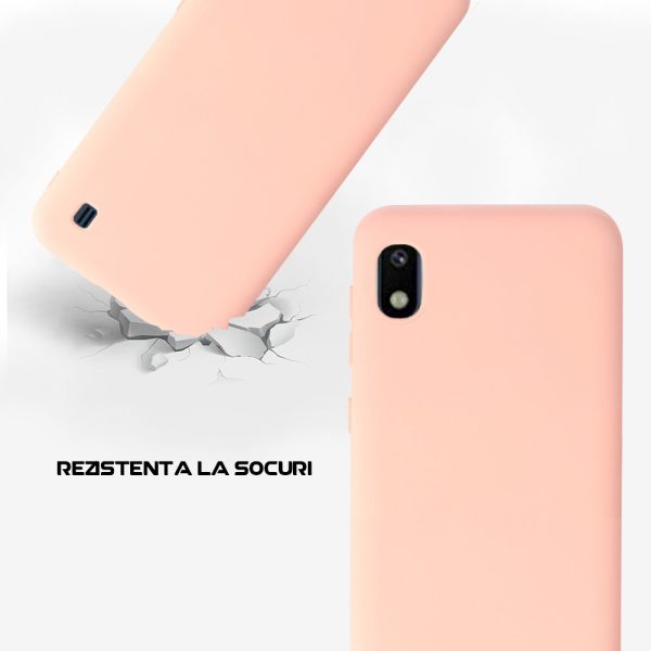 Husa Safe Flex compatibila cu Samsung Galaxy A10/ M10, Comando Fonix, Design Slim flexibil, Interior captusit cu microfibra, Anti shock, Silicon moale, Textura cu finisaj mat/fin, Antiaderent, Roz3