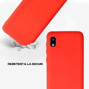 Husa Safe Flex compatibila cu Samsung Galaxy A10/ M10, Comando Fonix, Design Slim flexibil, Interior captusit cu microfibra, Anti shock, Silicon moale, Textura cu finisaj mat/fin, Antiaderent, Rosu3