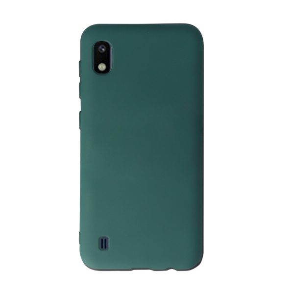 Husa Safe Flex compatibila cu Samsung Galaxy A10/ M10, Comando Fonix, Design Slim flexibil, Interior captusit cu microfibra, Anti shock, Silicon moale, Textura cu finisaj mat/fin, Antiaderent, Verde inchis