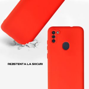 Husa Safe Flex compatibila cu Samsung Galaxy A11/ M11, Comando Fonix, Design Slim flexibil, Interior captusit cu microfibra, Anti shock, Silicon moale, Textura cu finisaj mat/fin, Antiaderent, Rosu3