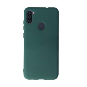 Husa Safe Flex compatibila cu Samsung Galaxy A11/ M11, Comando Fonix, Design Slim flexibil, Interior captusit cu microfibra, Anti shock, Silicon moale, Textura cu finisaj mat/fin, Antiaderent, Verde inchis