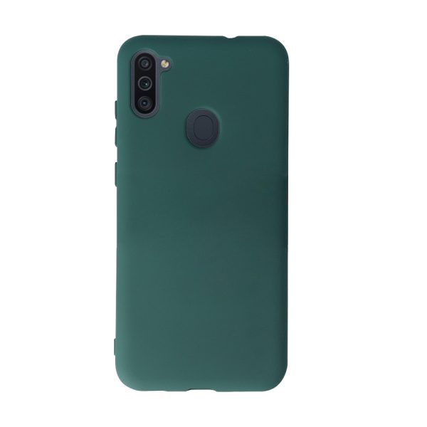 Husa Safe Flex compatibila cu Samsung Galaxy A11/ M11, Comando Fonix, Design Slim flexibil, Interior captusit cu microfibra, Anti shock, Silicon moale, Textura cu finisaj mat/fin, Antiaderent, Verde inchis