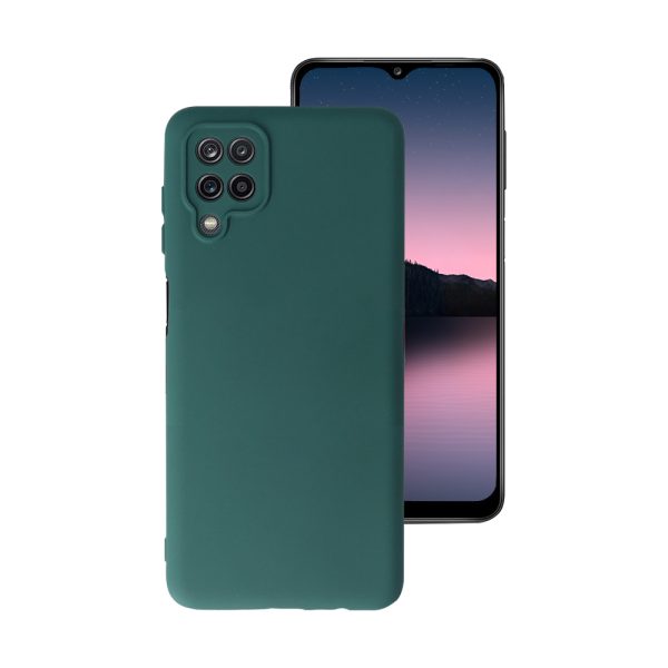 Husa Safe Flex compatibila cu Samsung Galaxy A12, Comando Fonix, Design Slim flexibil, Interior captusit cu microfibra, Anti shock, Silicon moale, Textura cu finisaj mat/fin, Antiaderent, Verde inchis