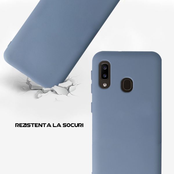 Husa Safe Flex compatibila cu Samsung Galaxy A20e, Comando Fonix, Design Slim flexibil, Interior captusit cu microfibra, Anti shock, Silicon moale, Textura cu finisaj mat/fin, Antiaderent, Gri3