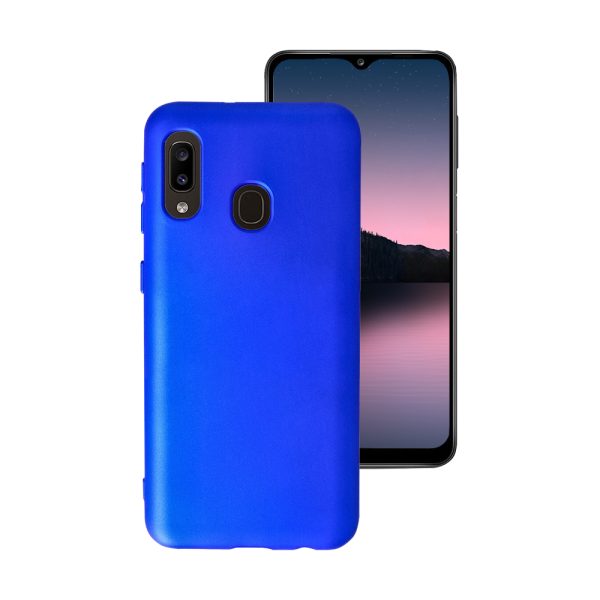 Husa Safe Flex compatibila cu Samsung Galaxy A20e, Comando Fonix, Design Slim flexibil, Interior captusit cu microfibra, Anti shock, Silicon moale, Textura cu finisaj mat/fin, Antiaderent, Albastru electric2