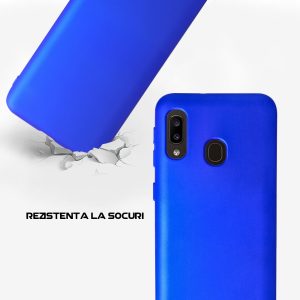 Husa Safe Flex compatibila cu Samsung Galaxy A20e, Comando Fonix, Design Slim flexibil, Interior captusit cu microfibra, Anti shock, Silicon moale, Textura cu finisaj mat/fin, Antiaderent, Albastru electric3