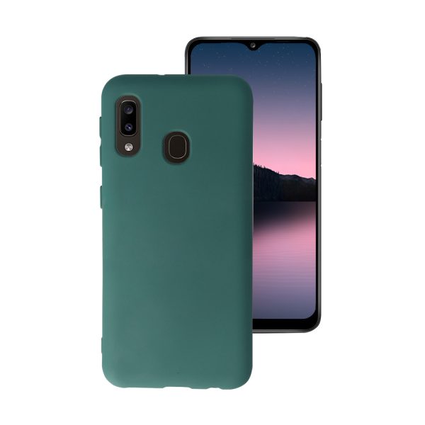 Husa Safe Flex compatibila cu Samsung Galaxy A20e, Comando Fonix, Design Slim flexibil, Interior captusit cu microfibra, Anti shock, Silicon moale, Textura cu finisaj mat/fin, Antiaderent, Verde inchis2