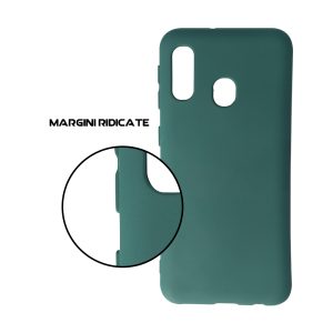 Husa Safe Flex compatibila cu Samsung Galaxy A20e, Comando Fonix, Design Slim flexibil, Interior captusit cu microfibra, Anti shock, Silicon moale, Textura cu finisaj mat/fin, Antiaderent, Verde inchis4