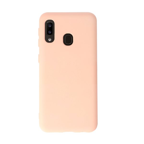 Husa Safe Flex compatibila cu Samsung Galaxy A20e, Comando Fonix, Design Slim flexibil, Interior captusit cu microfibra, Anti shock, Silicon moale, Textura cu finisaj mat/fin, Antiaderent, Roz pudra