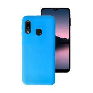 Husa Safe Flex compatibila cu Samsung Galaxy A20e, Comando Fonix, Design Slim flexibil, Interior captusit cu microfibra, Anti shock, Silicon moale, Textura cu finisaj mat/fin, Antiaderent, Albastru safir2