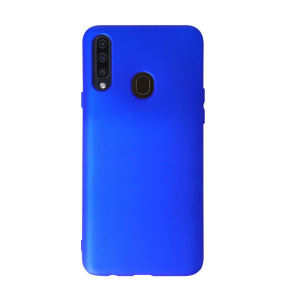 Husa Safe Flex compatibila cu Samsung Galaxy A20s, Comando Fonix, Design Slim flexibil, Interior captusit cu microfibra, Anti shock, Silicon moale, Textura cu finisaj mat/fin, Antiaderent, Albastru electric