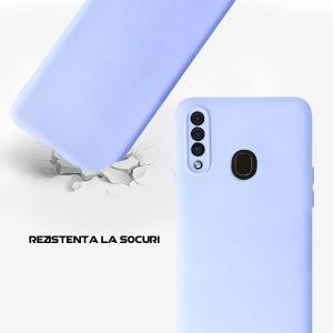 Husa Safe Flex compatibila cu Samsung Galaxy A20s, Comando Fonix, Design Slim flexibil, Interior captusit cu microfibra, Anti shock, Silicon moale, Textura cu finisaj mat/fin, Antiaderent, Lila3