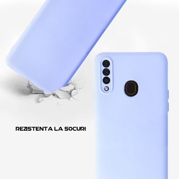 Husa Safe Flex compatibila cu Samsung Galaxy A20s, Comando Fonix, Design Slim flexibil, Interior captusit cu microfibra, Anti shock, Silicon moale, Textura cu finisaj mat/fin, Antiaderent, Lila3