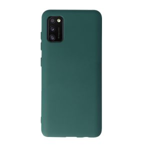 Husa Safe Flex compatibila cu Samsung Galaxy A41, Comando Fonix, Design Slim flexibil, Interior captusit cu microfibra, Anti soc, Silicon moale, Textura cu finisaj mat, Antiaderent, Verde inchis