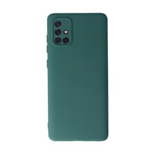 Husa Safe Flex compatibila cu Samsung Galaxy A51, Comando Fonix, Design Slim flexibil, Interior captusit cu microfibra, Anti soc, Silicon moale, Textura cu finisaj mat, Antiaderent, Verde inchis