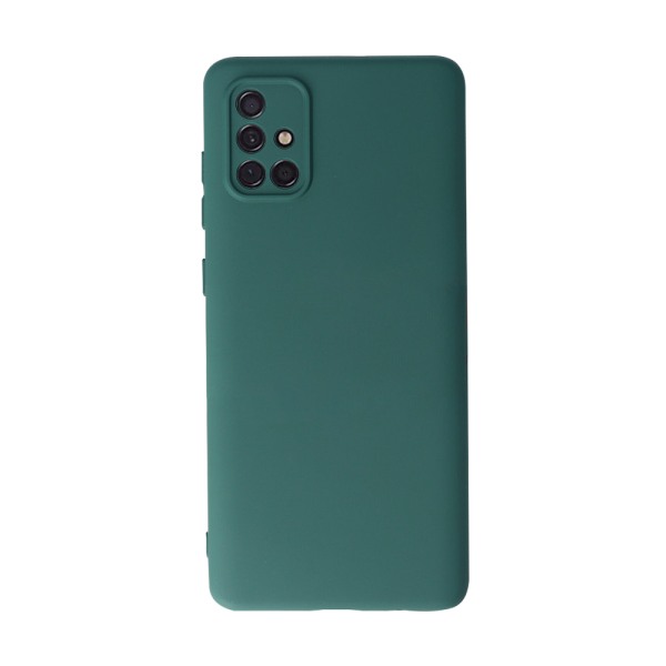 Husa Safe Flex compatibila cu Samsung Galaxy A51, Comando Fonix, Design Slim flexibil, Interior captusit cu microfibra, Anti soc, Silicon moale, Textura cu finisaj mat, Antiaderent, Verde inchis