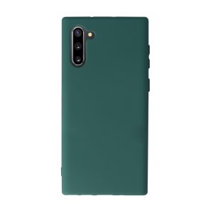 Husa Safe Flex compatibila cu Samsung Galaxy Note 10, Comando Fonix, Design Slim flexibil, Interior captusit cu microfibra, Anti soc, Silicon moale, Textura cu finisaj mat, Antiaderent, Verde inchis