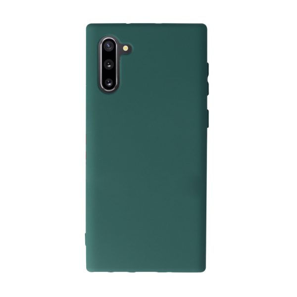 Husa Safe Flex compatibila cu Samsung Galaxy Note 10, Comando Fonix, Design Slim flexibil, Interior captusit cu microfibra, Anti soc, Silicon moale, Textura cu finisaj mat, Antiaderent, Verde inchis