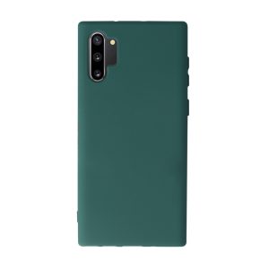 Husa Safe Flex compatibila cu Samsung Galaxy Note 10 Plus, Comando Fonix, Design Slim flexibil, Interior captusit cu microfibra, Anti soc, Silicon moale, Textura cu finisaj mat, Antiaderent, Verde inchis