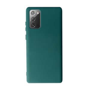 Husa Safe Flex compatibila cu Samsung Galaxy Note 20, Comando Fonix, Design Slim flexibil, Interior captusit cu microfibra, Anti soc, Silicon moale, Textura cu finisaj mat, Antiaderent, Verde inchis