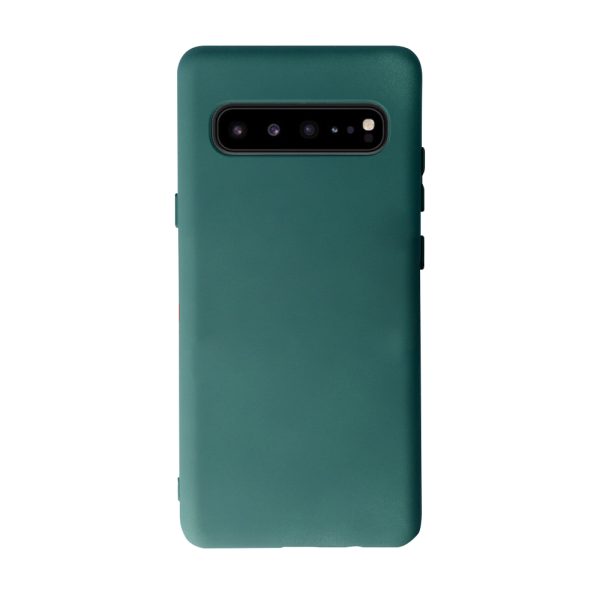 Husa Safe Flex compatibila cu Samsung Galaxy S10 5G, Comando Fonix, Design Slim flexibil, Interior captusit cu microfibra, Anti soc, Silicon moale, Textura cu finisaj mat, Antiaderent, Verde inchis