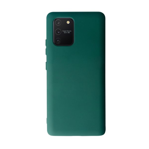 Husa Safe Flex compatibila cu Samsung Galaxy S10 Lite, Comando Fonix, Design Slim flexibil, Interior captusit cu microfibra, Anti soc, Silicon moale, Textura cu finisaj mat, Antiaderent, Verde inchis