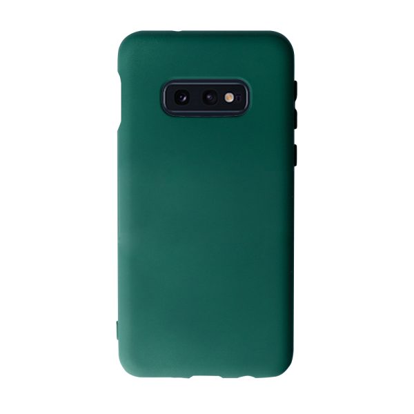 Husa Safe Flex compatibila cu Samsung Galaxy S10e, Comando Fonix, Design Slim flexibil, Interior captusit cu microfibra, Anti soc, Silicon moale, Textura cu finisaj mat, Antiaderent, Verde inchis