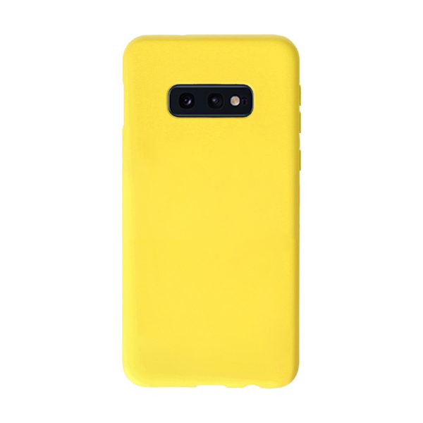 Husa Safe Flex compatibila cu Samsung Galaxy S10e, Comando Fonix, Design Slim flexibil, Interior captusit cu microfibra, Anti soc, Silicon moale, Textura cu finisaj mat, Antiaderent, Galben