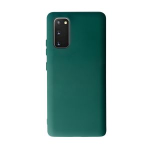 Husa Safe Flex compatibila cu Samsung Galaxy S20, Comando Fonix, Design Slim flexibil, Interior captusit cu microfibra, Anti soc, Silicon moale, Textura cu finisaj mat, Antiaderent, Verde inchis