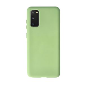 Husa Safe Flex compatibila cu Samsung Galaxy S20, Comando Fonix, Design Slim flexibil, Interior captusit cu microfibra, Anti shock, Silicon moale, Textura cu finisaj mat, Antiaderent, Verde deschis