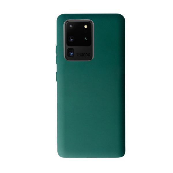 Husa Safe Flex compatibila cu Samsung Galaxy S20 Ultra, Comando Fonix, Design Slim flexibil, Interior captusit cu microfibra, Anti soc, Silicon moale, Textura cu finisaj mat, Antiaderent, Verde inchis